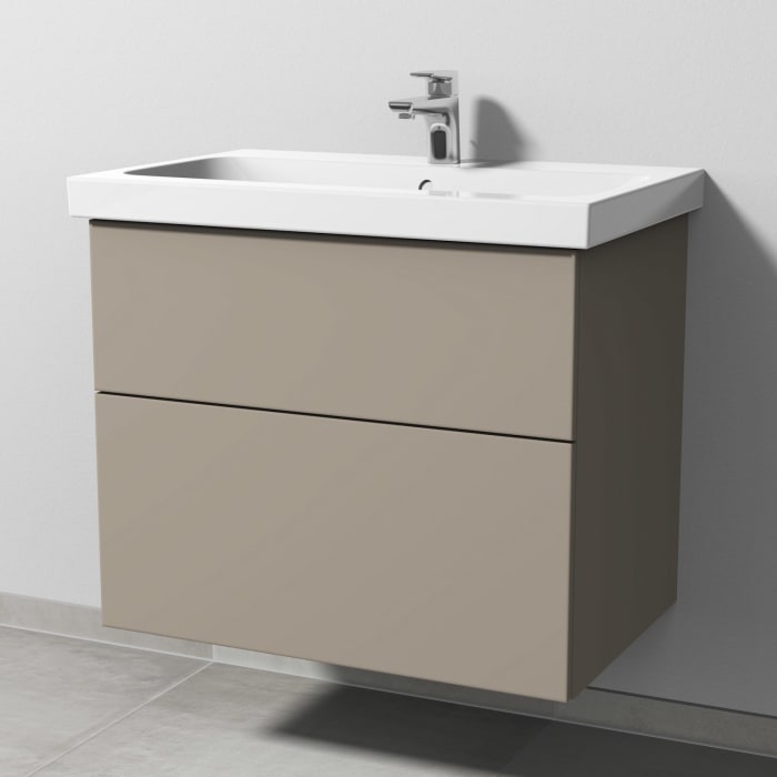 Sanipa 3way Waschtischunterbau für Keramik-Waschtisch iCon Light 75 cm, 2 Auszüge mit Push to open