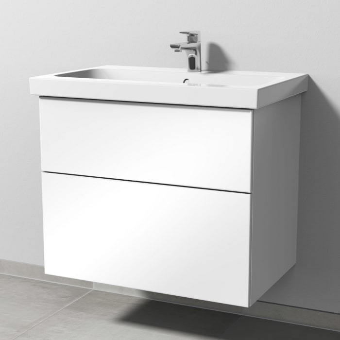 Sanipa 3way Waschtischunterbau für Keramik-Waschtisch iCon Light 75 cm, 2 Auszüge mit Push to open