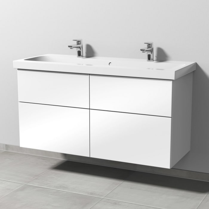 Sanipa 3way Waschtischunterbau für Keramik-Waschtisch iCon Light 120 cm, 4 Auszüge mit Push to open