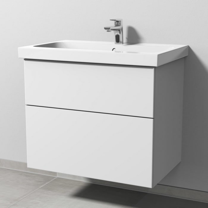 Sanipa 3way Waschtischunterbau für Keramik-Waschtisch iCon Light 75 cm, 2 Auszüge mit Push to open