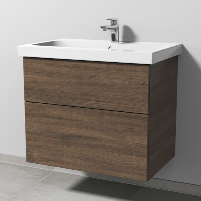 Sanipa 3way Waschtischunterbau für Keramik-Waschtisch iCon Light 75 cm, 2 Auszüge mit Push to open