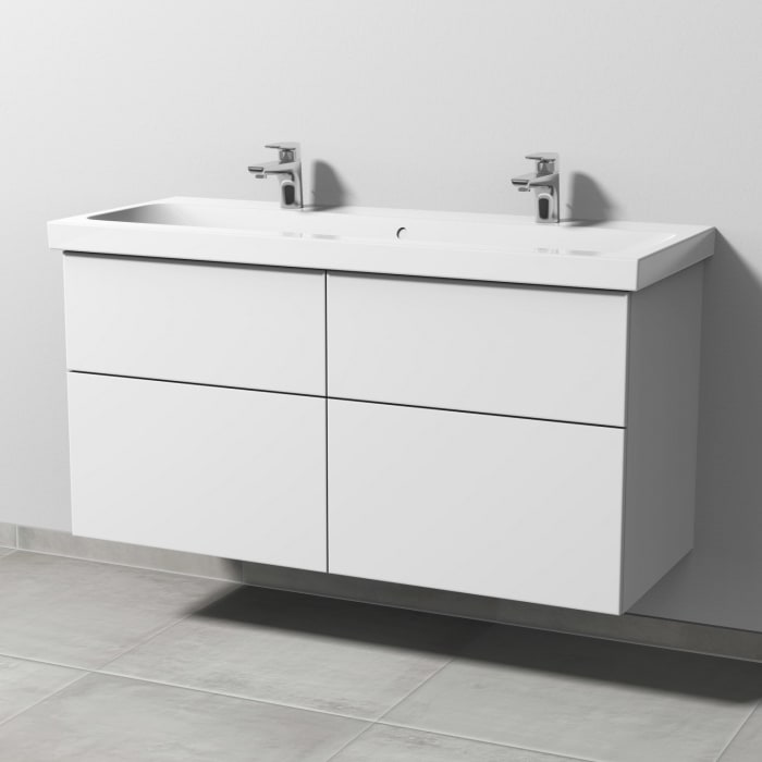 Sanipa 3way Waschtischunterbau für Keramik-Waschtisch iCon Light 120 cm, 4 Auszüge mit Push to open