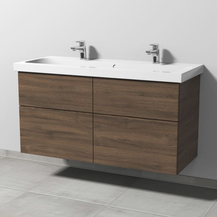 Sanipa 3way Waschtischunterbau für Keramik-Waschtisch iCon Light 120 cm, 4 Auszüge mit Push to open