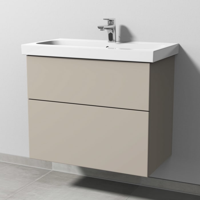 Sanipa 3way Waschtischunterbau für Keramik-Waschtisch iCon Light 75 cm, 2 Auszüge mit Push to open