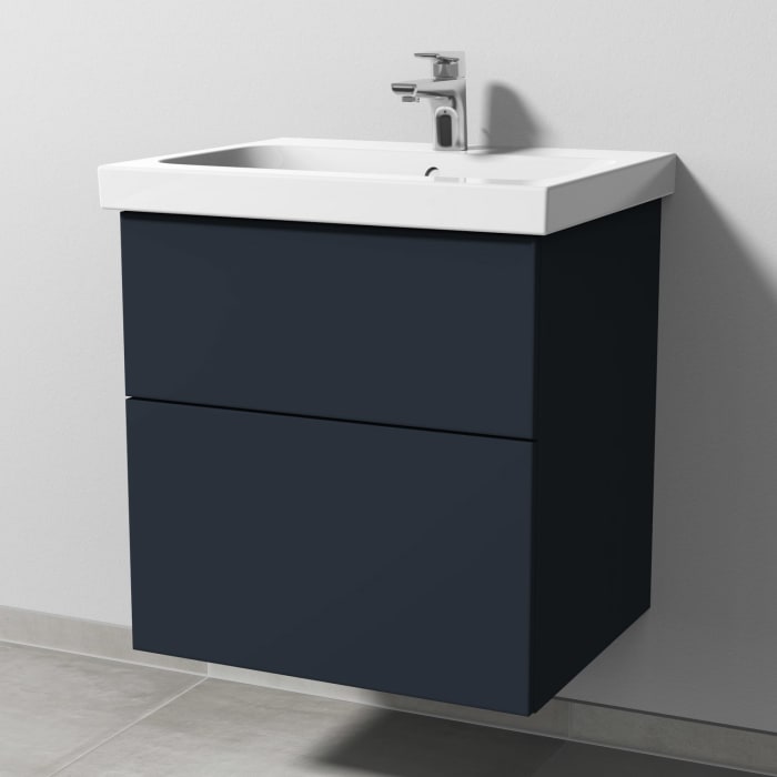 Sanipa 3way Waschtischunterbau für Keramik-Waschtisch iCon Light 60 cm, 2 Auszüge mit Push to open