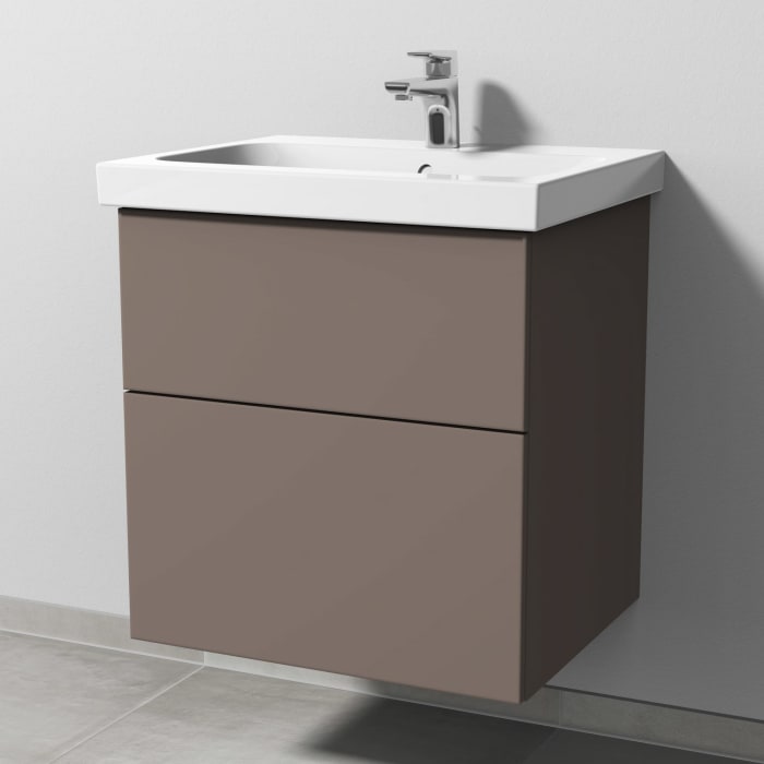 Sanipa 3way Waschtischunterbau für Keramik-Waschtisch iCon Light 60 cm, 2 Auszüge mit Push to open