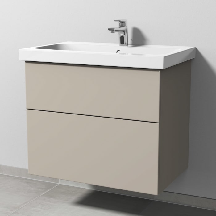 Sanipa 3way Waschtischunterbau für Keramik-Waschtisch iCon Light 75 cm, 2 Auszüge mit Push to open