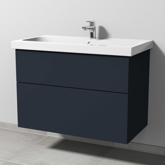 Sanipa 3way Waschtischunterbau für Keramik-Waschtisch iCon Light 90 cm, 2 Auszüge mit Push to open