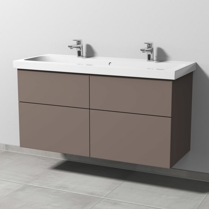 Sanipa 3way Waschtischunterbau für Keramik-Waschtisch iCon Light 120 cm, 4 Auszüge mit Push to open