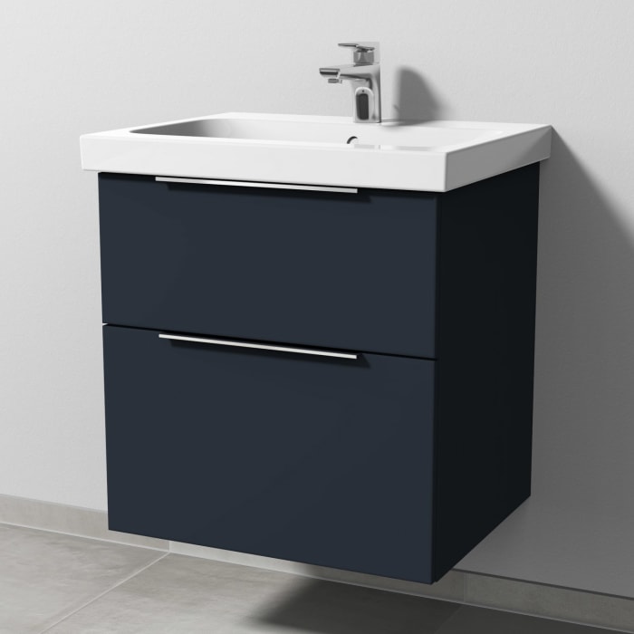 Sanipa 3way Waschtischunterbau für Keramik-Waschtisch iCon Light 60 cm, 2 Auszüge mit Aufsatzgriff