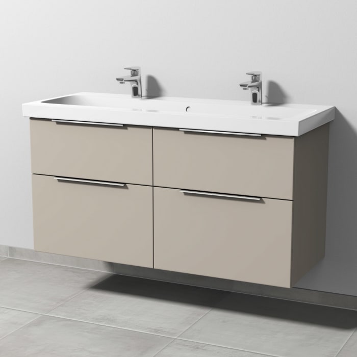 Sanipa 3way Waschtischunterbau für Keramik-Waschtisch iCon Light 120 cm, 4 Auszüge mit Aufsatzgriff