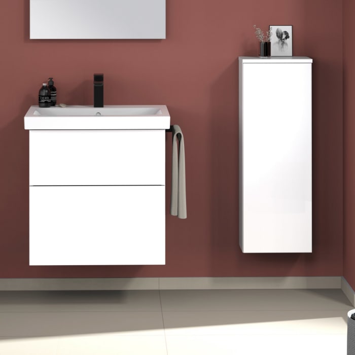 Sanipa 3way Waschtischunterbau für Keramik-Waschtisch iCon Light 60 cm, 2 Auszüge mit Push to open