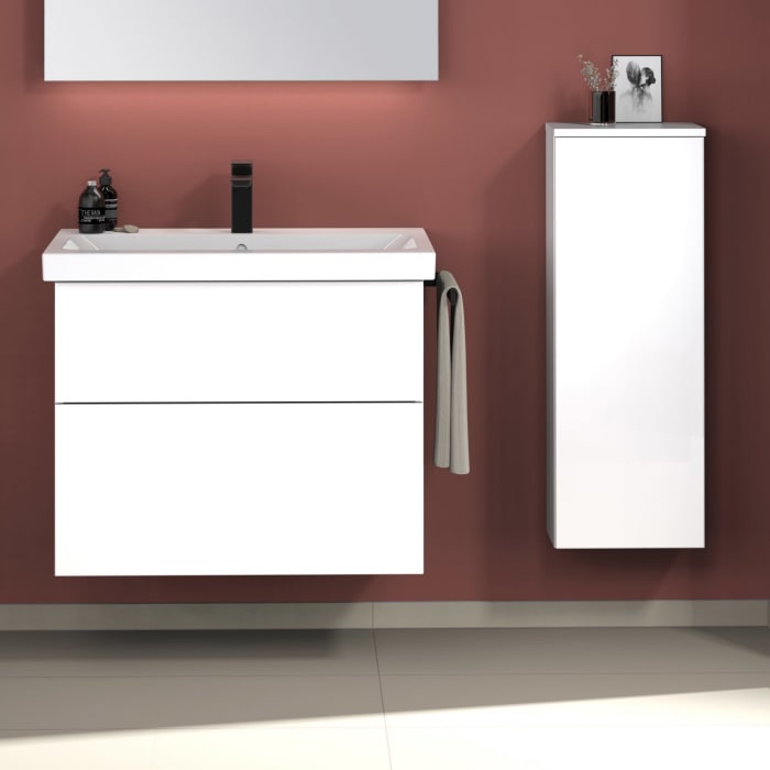 Sanipa 3way Waschtischunterbau für Keramik-Waschtisch iCon Light 75 cm, 2 Auszüge mit Push to open