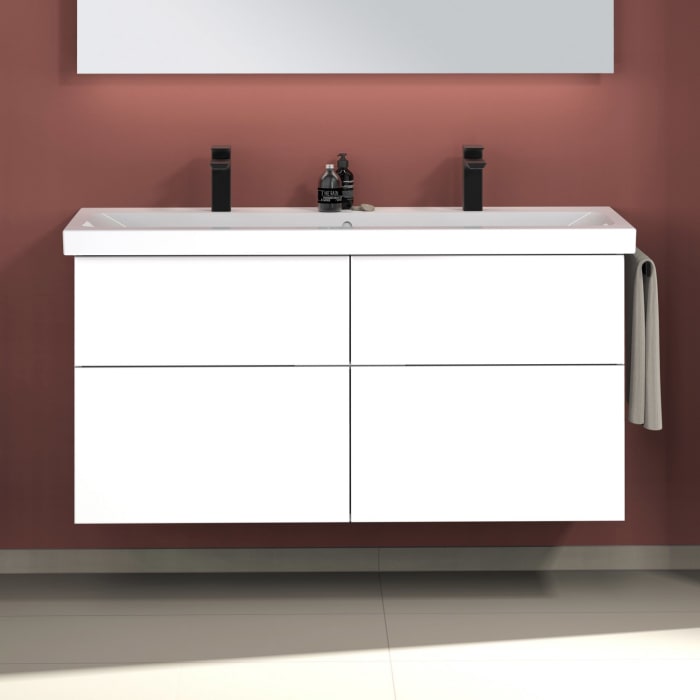 Sanipa 3way Waschtischunterbau für Keramik-Waschtisch iCon Light 120 cm, 4 Auszüge mit Push to open