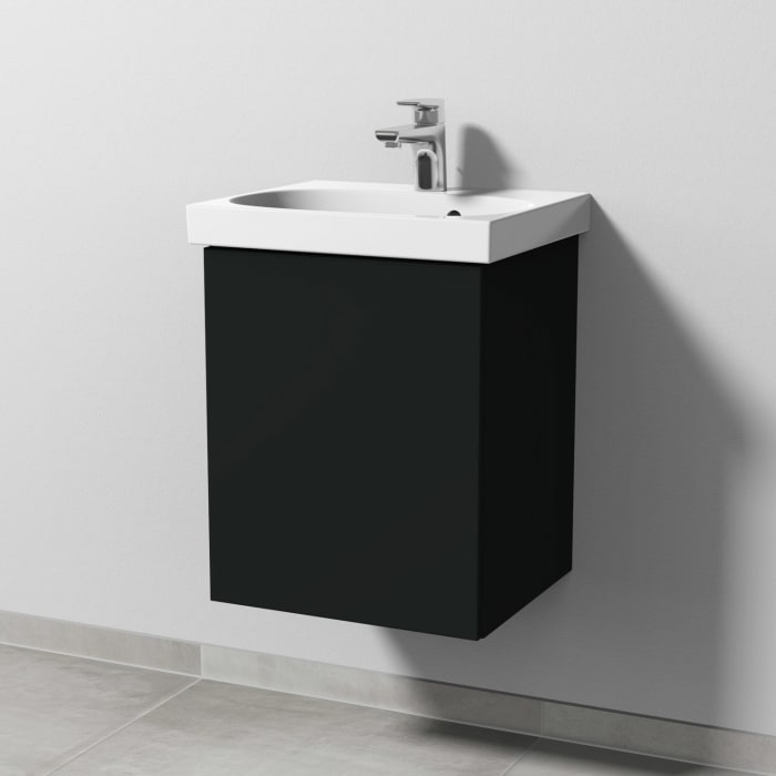 Sanipa 3way Waschtischunterbau für Keramik-Waschtisch Acanto 45 cm, 1 Tür , Anschlag links, mit Push to open