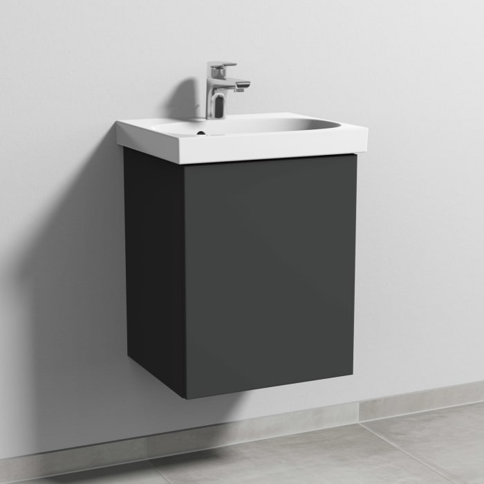 Sanipa 3way Waschtischunterbau für Keramik-Waschtisch Acanto 45 cm, 1 Tür , Anschlag rechts, mit Push to open