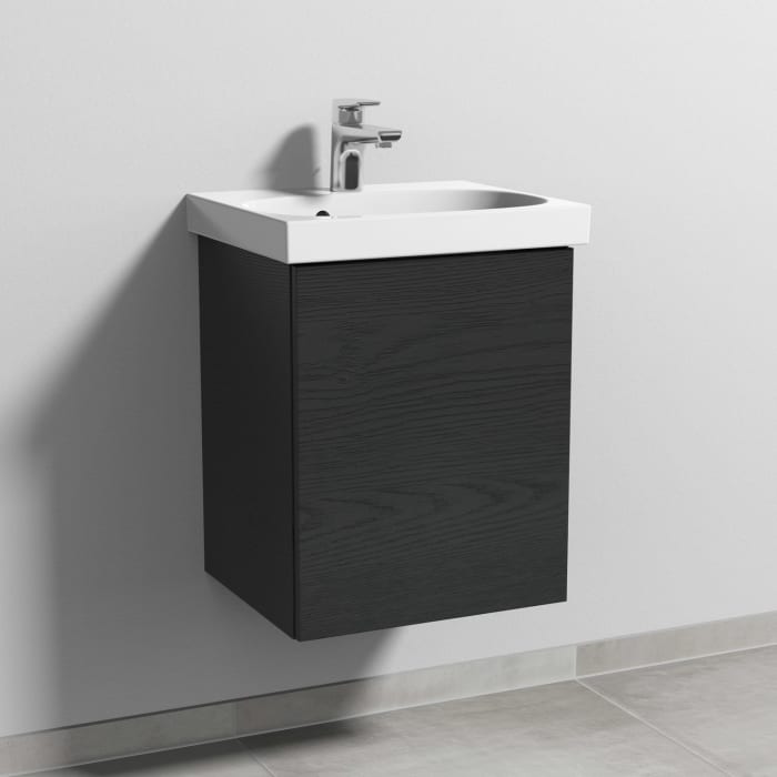 Sanipa 3way Waschtischunterbau für Keramik-Waschtisch Acanto 45 cm, 1 Tür , Anschlag rechts, mit Push to open