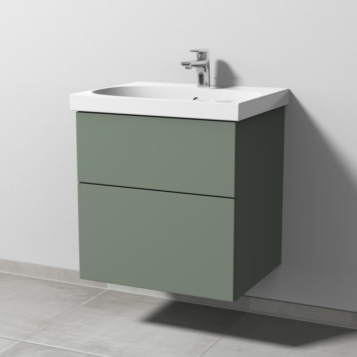 Sanipa 3way Waschtischunterbau für Keramik-Waschtisch Acanto 60 cm, 2 Auszüge mit Push to open