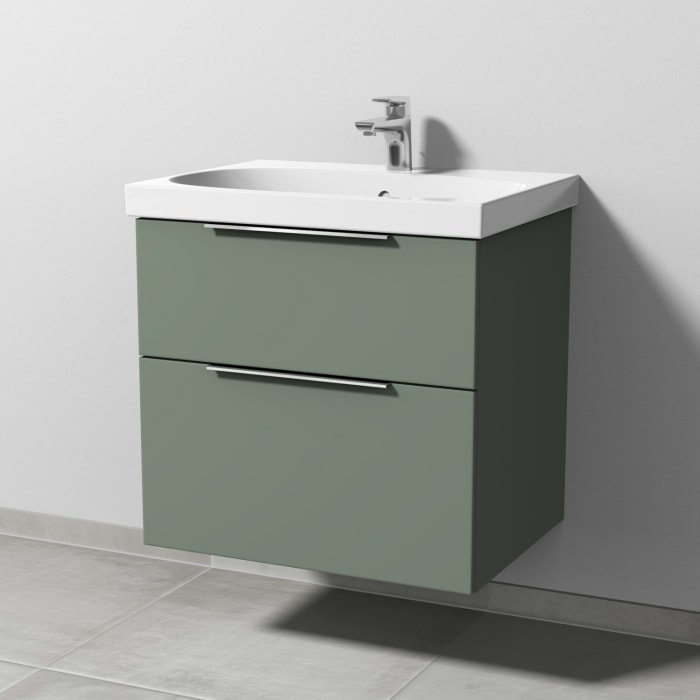 Sanipa 3way Waschtischunterbau für Keramik-Waschtisch Acanto 65 cm, 2 Auszüge mit Aufsatzgriff