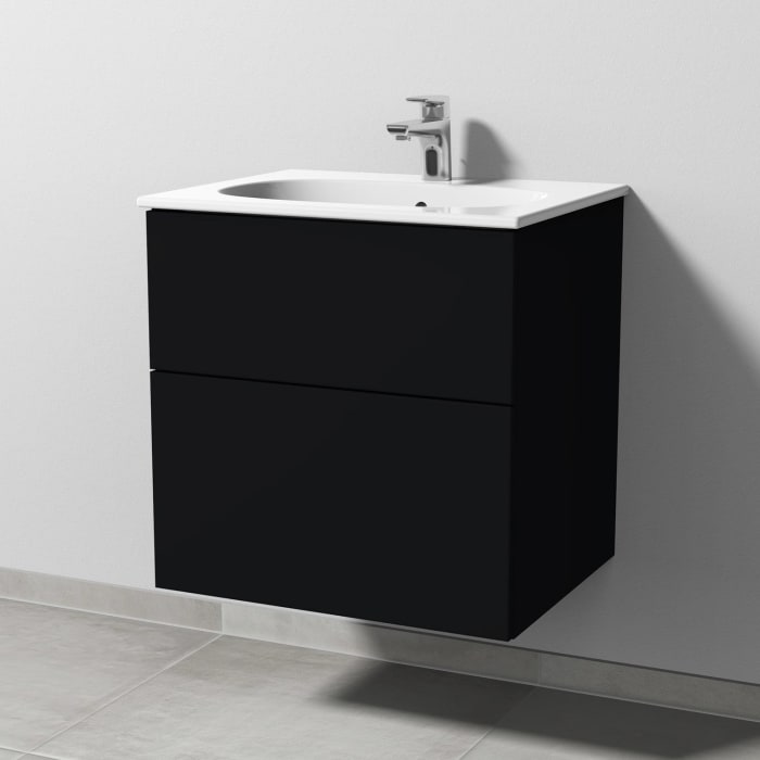 Sanipa 3way Waschtischunterbau für Keramik-Waschtisch Acanto Slim 60 cm, 2 Auszüge mit Push to open