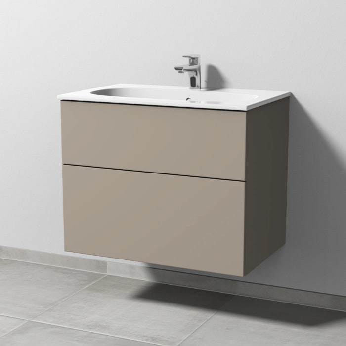 Sanipa 3way Waschtischunterbau für Keramik-Waschtisch Acanto Slim 75 cm, 2 Auszüge mit Push to open