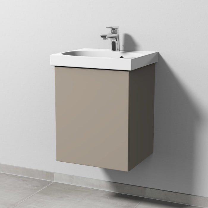 Sanipa 3way Waschtischunterbau für Keramik-Waschtisch Acanto 45 cm, 1 Tür , Anschlag links, mit Push to open