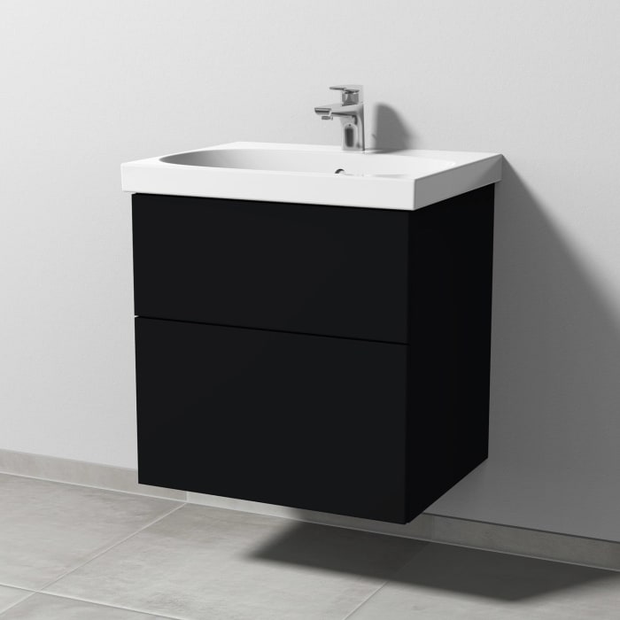 Sanipa 3way Waschtischunterbau für Keramik-Waschtisch Acanto 60 cm, 2 Auszüge mit Push to open