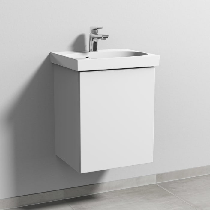 Sanipa 3way Waschtischunterbau für Keramik-Waschtisch Acanto 45 cm, 1 Tür , Anschlag rechts, mit Push to open