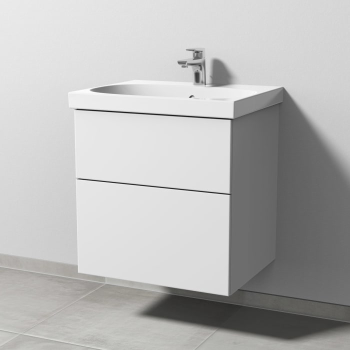 Sanipa 3way Waschtischunterbau für Keramik-Waschtisch Acanto 60 cm, 2 Auszüge mit Push to open