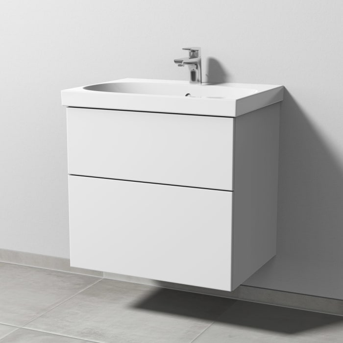 Sanipa 3way Waschtischunterbau für Keramik-Waschtisch Acanto 65 cm, 2 Auszüge mit Push to open