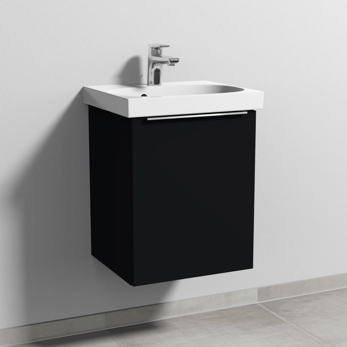 Sanipa 3way Waschtischunterbau für Keramik-Waschtisch Acanto 45 cm, 1 Tür, Anschlag rechts, mit Aufsatzgriff