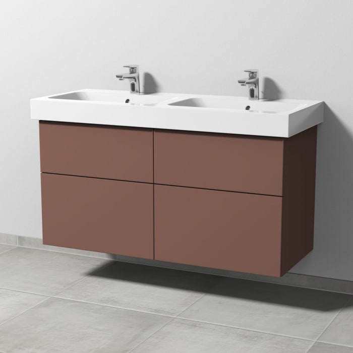 Sanipa 3way Waschtischunterbau für Keramik-Doppelwaschtisch iCon 120 cm, 4 Auszüge mit Push to open