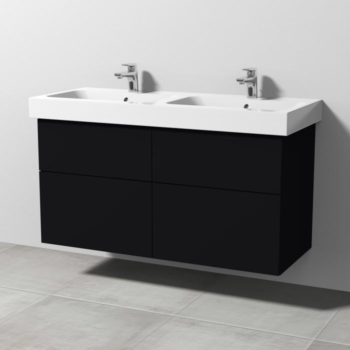 Sanipa 3way Waschtischunterbau für Keramik-Doppelwaschtisch iCon 120 cm, 4 Auszüge mit Push to open