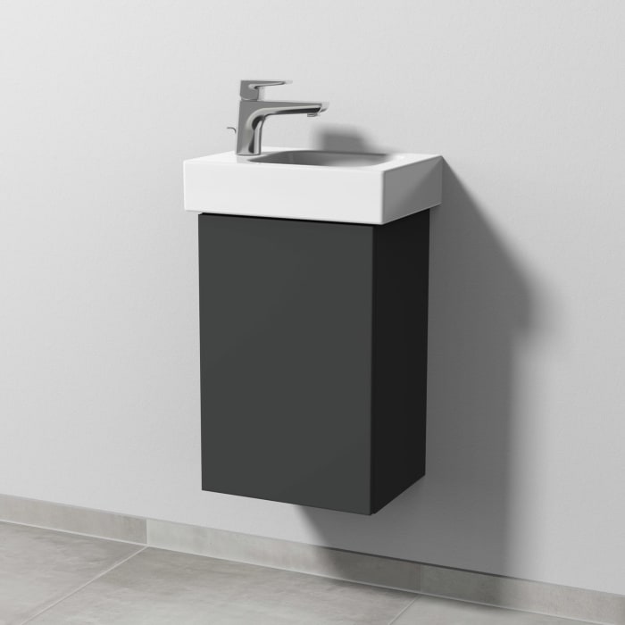 Sanipa 3way Waschtischunterbau für Keramik-Waschtisch iCon 38 cm , 1 Tür, Anschlag links, mit Push to open