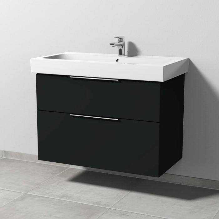 Sanipa 3way Waschtischunterbau für Keramik-Waschtisch iCon 90 cm, 2 Auszüge mit Aufsatzgriff