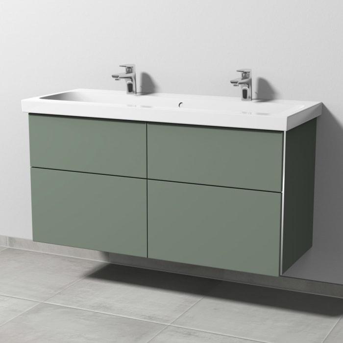 Sanipa 3way Waschtischunterbau für Keramik-Waschtisch iCon Light 120 cm, 4 Auszüge mit Griffleisten