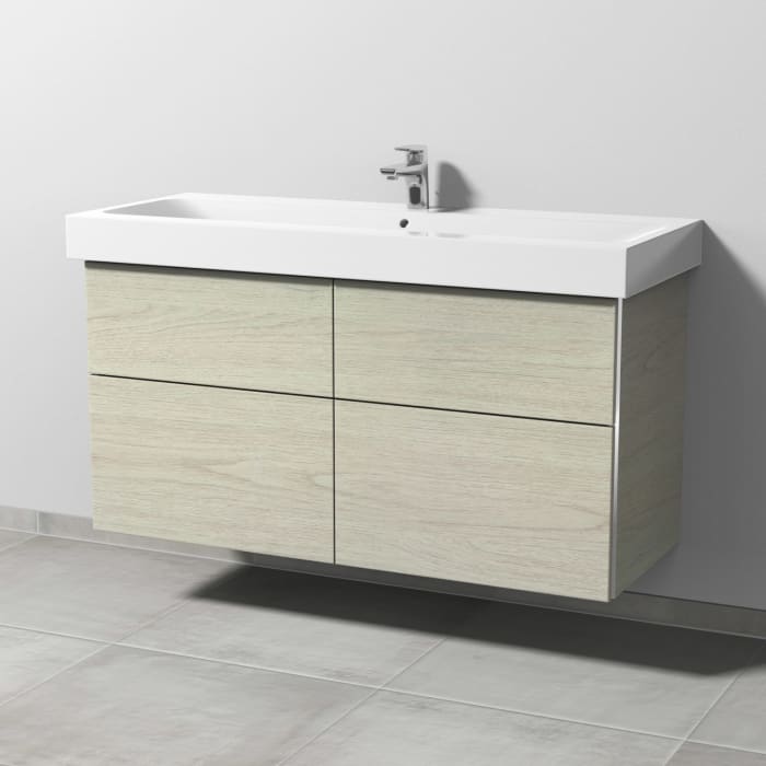 Sanipa 3way Waschtischunterbau für Keramik-Waschtisch iCon 120 cm, 4 Auszüge mit Griffleisten