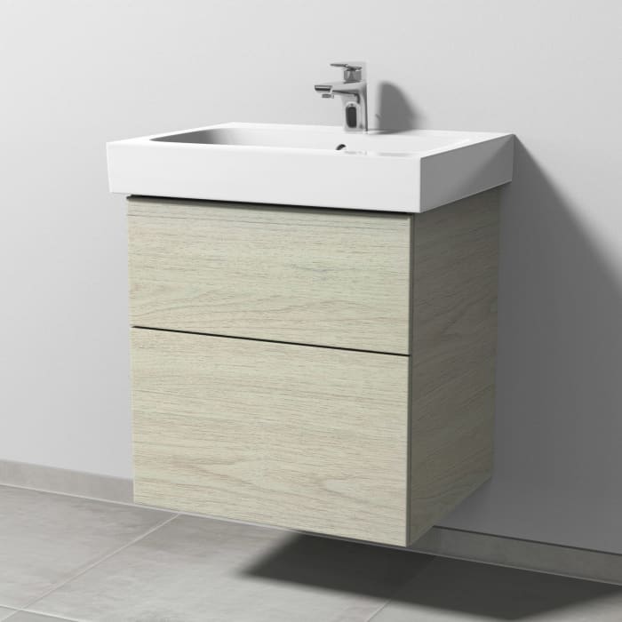 Sanipa 3way Waschtischunterbau für Keramik-Waschtisch iCon 60 cm, 2 Auszüge mit Push to open