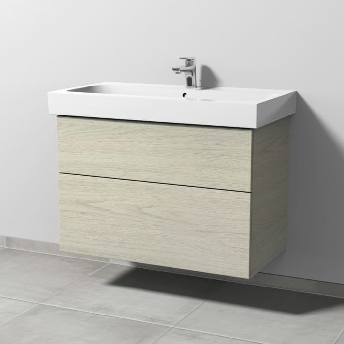 Sanipa 3way Waschtischunterbau für Keramik-Waschtisch iCon 90 cm, 2 Auszüge mit Push to open