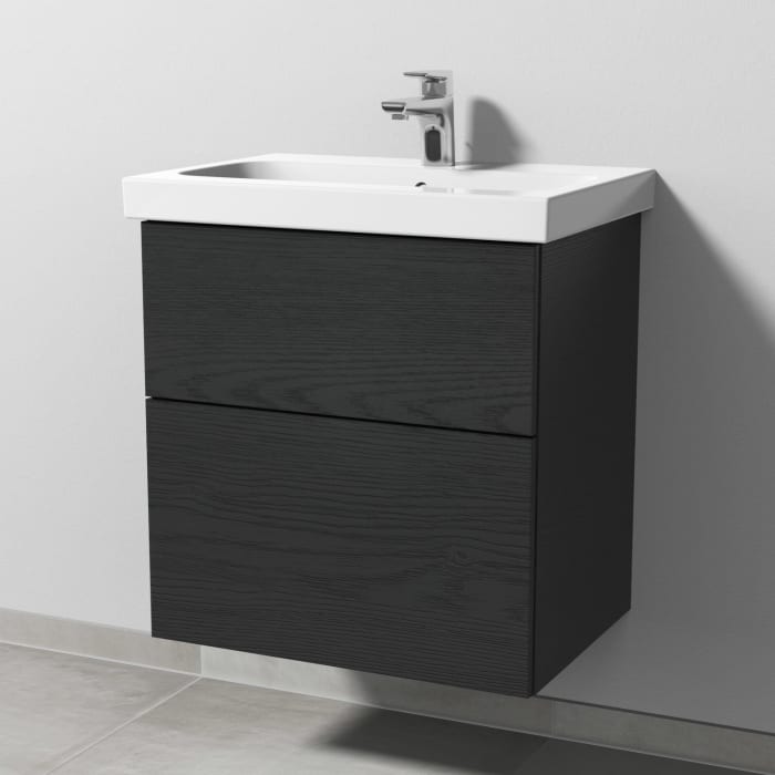 Sanipa 3way Waschtischunterbau für Keramik-Waschtisch iCon Light 60 cm, 2 Auszüge mit Push to open