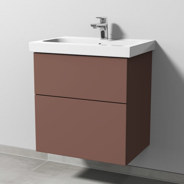 Sanipa 3way Waschtischunterbau für Keramik-Waschtisch iCon Light 60 cm, 2 Auszüge mit Push to open