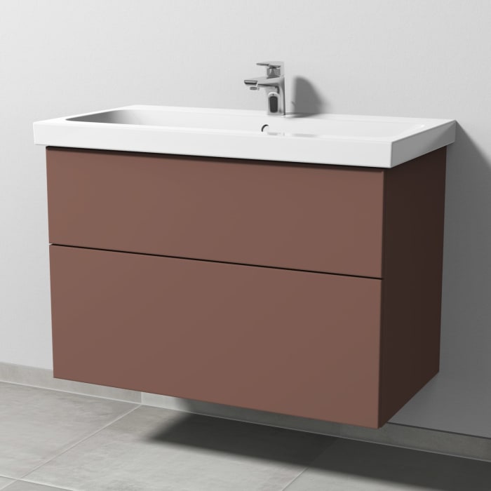 Sanipa 3way Waschtischunterbau für Keramik-Waschtisch iCon Light 90 cm, 2 Auszüge mit Push to open