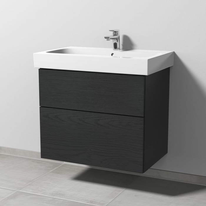 Sanipa 3way Waschtischunterbau für Keramik-Waschtisch iCon 75 cm, 2 Auszüge mit Push to open