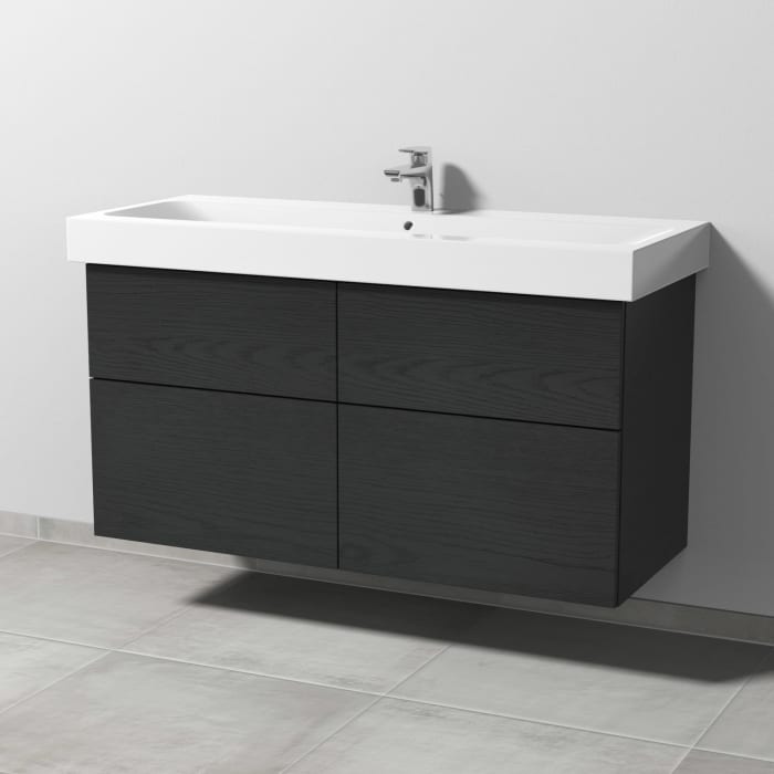 Sanipa 3way Waschtischunterbau für Keramik-Waschtisch iCon 120 cm, 4 Auszüge mit Push to open