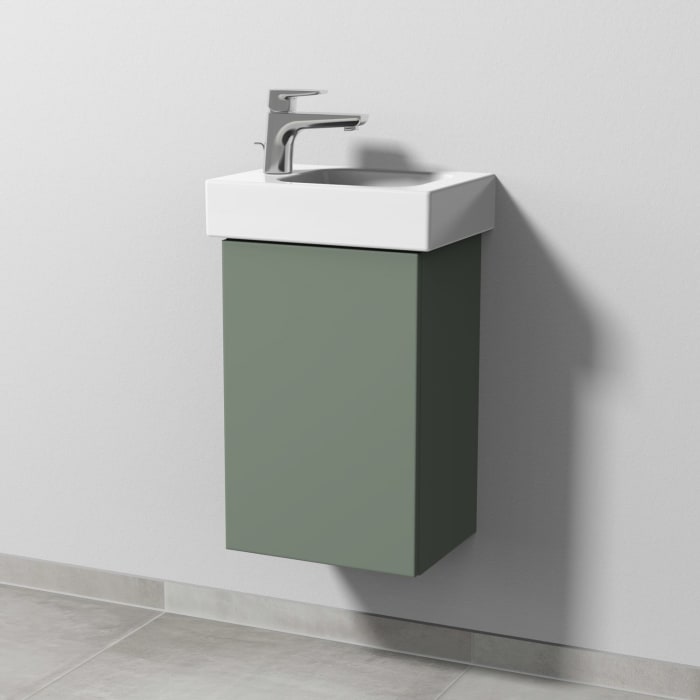 Sanipa 3way Waschtischunterbau für Keramik-Waschtisch iCon 38 cm , 1 Tür, Anschlag links, mit Push to open