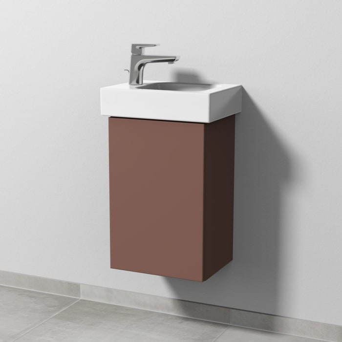 Sanipa 3way Waschtischunterbau für Keramik-Waschtisch iCon 38 cm , 1 Tür, Anschlag links, mit Push to open