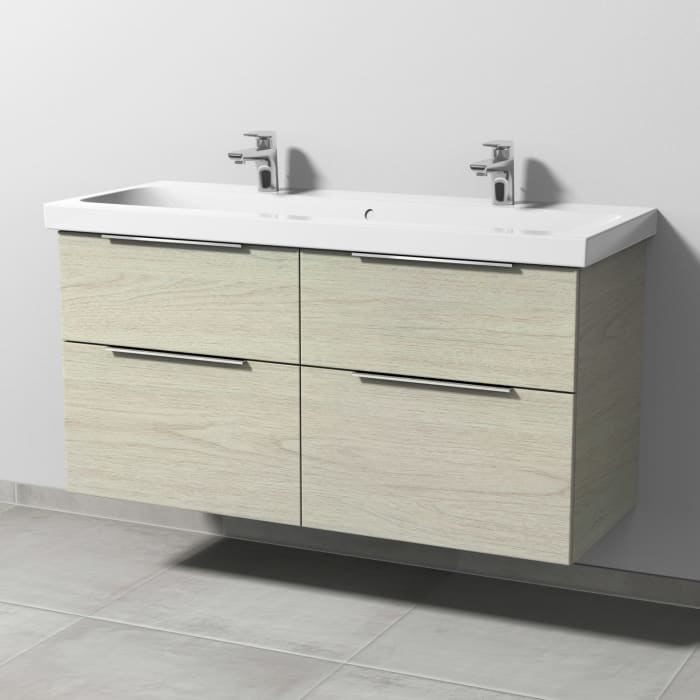 Sanipa 3way Waschtischunterbau für Keramik-Waschtisch iCon Light 120 cm, 4 Auszüge mit Aufsatzgriff