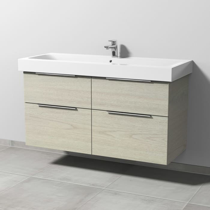 Sanipa 3way Waschtischunterbau für Keramik-Waschtisch iCon 120 cm, 4 Auszüge mit Aufsatzgriff