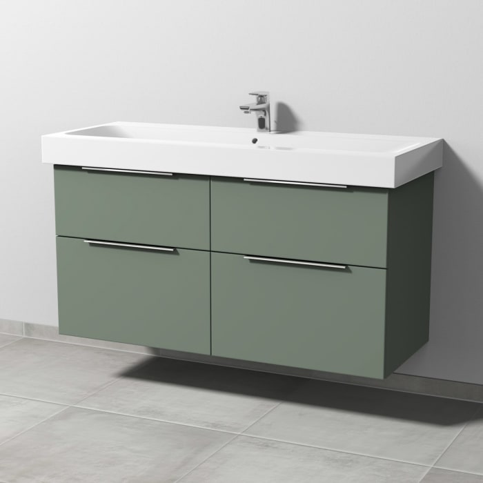 Sanipa 3way Waschtischunterbau für Keramik-Waschtisch iCon 120 cm, 4 Auszüge mit Aufsatzgriff