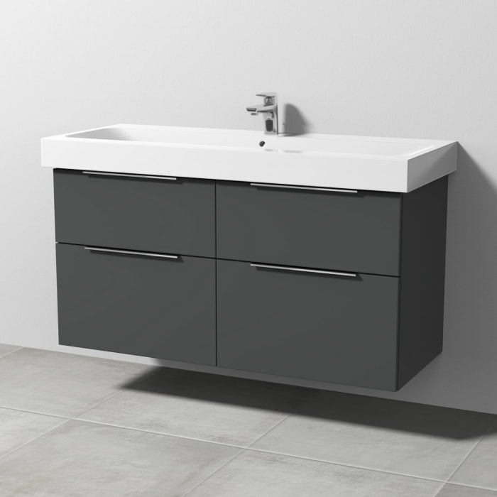 Sanipa 3way Waschtischunterbau für Keramik-Waschtisch iCon 120 cm, 4 Auszüge mit Aufsatzgriff